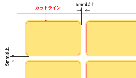 データ間余白は5mm以上空けてください